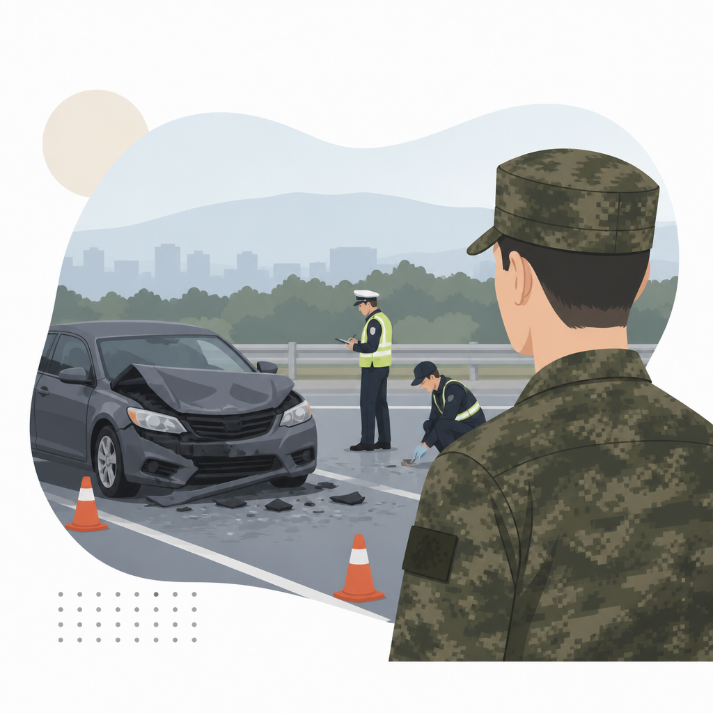 해병대원들의 교통사고 구호 활동