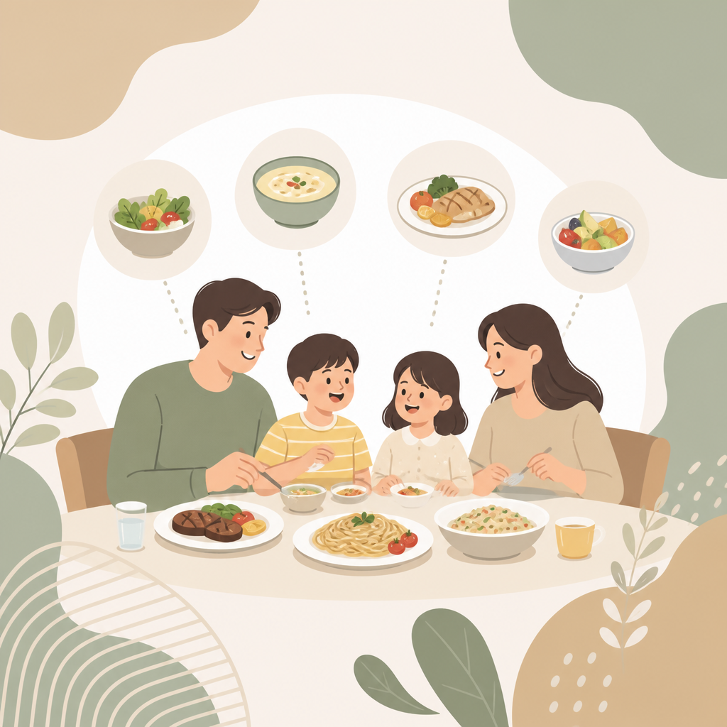 가족 단위 손님을 위한 메뉴 선택 기준